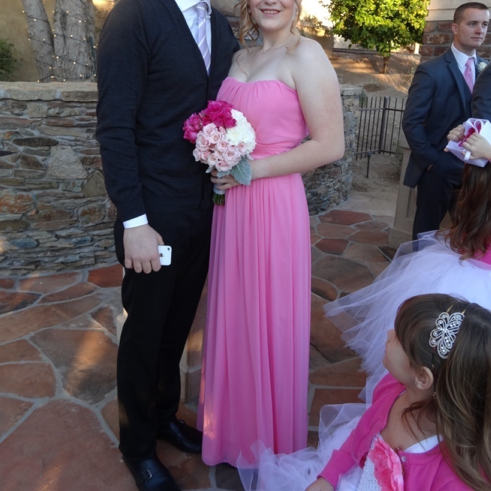 ROSE pink size 10 high low evening dress.